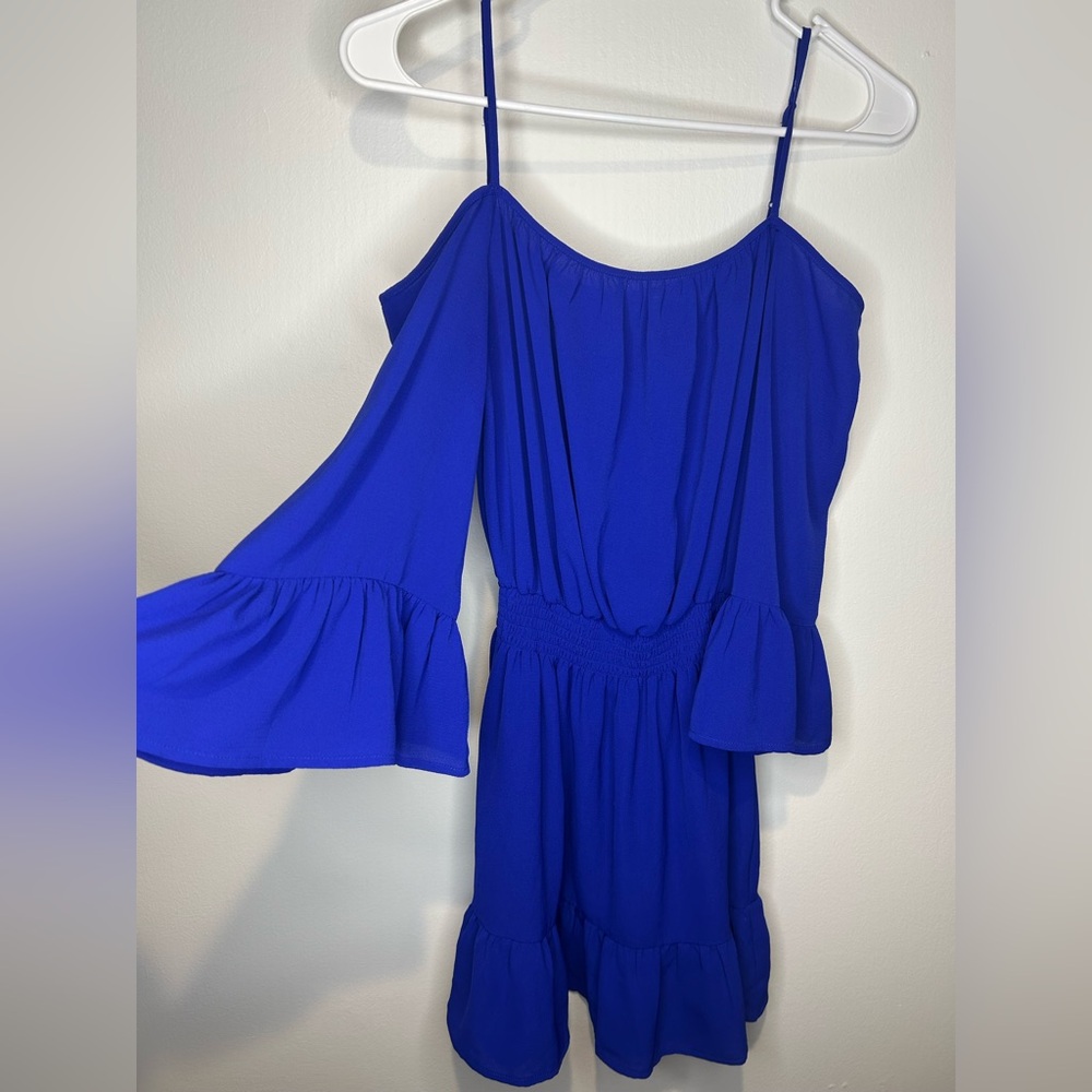 Divided H&M Royal Blue Flare Off Shoulder Dress Size 2